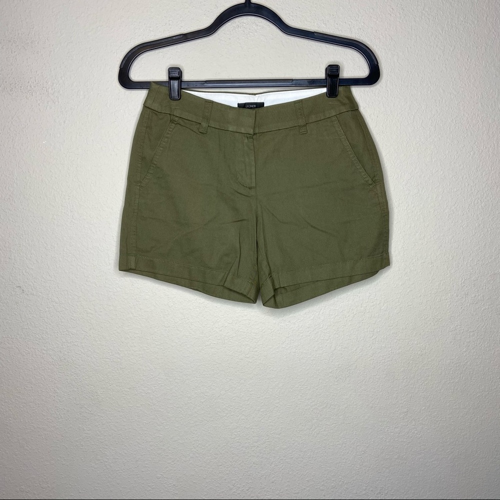 J.CREW Army Olive Green Chino Shorts 00